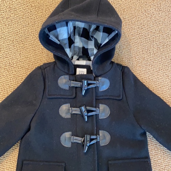 Baby Gap Black Flannel/Wool Duffle Jacket - NWOT - Picture 2 of 9